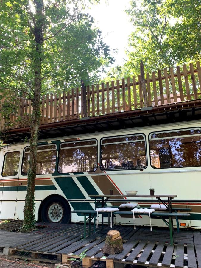 Magic Roof Top Bus With Big Bath In The Tree Forest! Mimizan-Plage Buitenkant foto